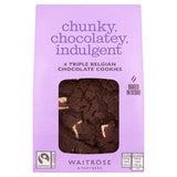 Waitrose triple Belgian chocolate cookies 4 pack, imported from the UK