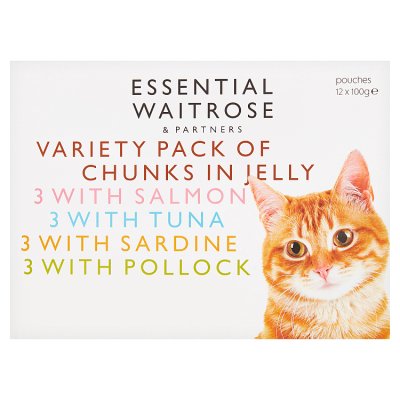 Essential cat food fish selection in jelly 12x100g, imported from the UK