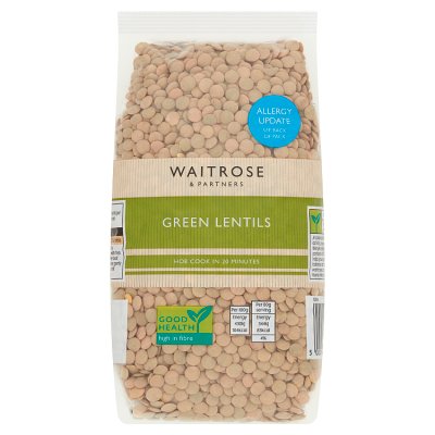 Waitrose green lentils, 500g, imported from the UK