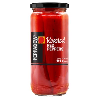 Peppadew roasted red peppers 465g in white wine vinegar brine, UK version