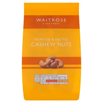 Waitrose roasted salted cashews 250g (British brand)