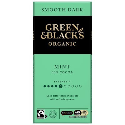 Green & Black's organic dark chocolate mint bar 90g, UK version