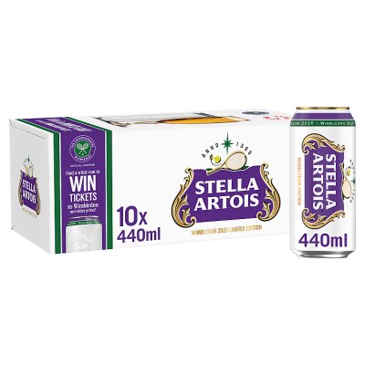 Stella Artois premium lager cans 10x440ml, UK version