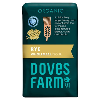 Doves Farm organic wholemeal rye flour 1kg, imported from the UK