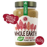 Whole Earth organic crunchy peanut butter 340g, imported from the UK