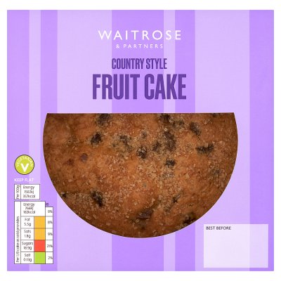 Waitrose country style fruit cake with sultanas, UK version