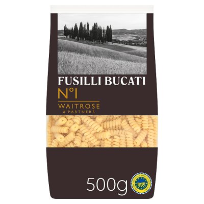 Waitrose No.1 fusilli bucati pasta 500g, imported from the UK