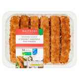 Waitrose chunky haddock fish fingers 340g, imported from the UK