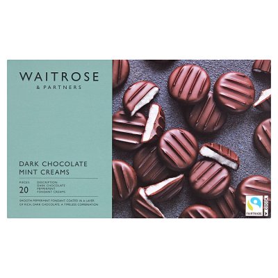Waitrose mint creams dark chocolate 200g, imported from the UK