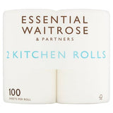 Waitrose Essential Kitchen Rolls 2x100 sheets, UK version