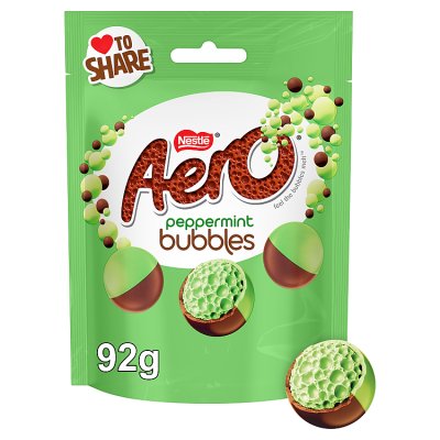 Aero Bubbles peppermint chocolate sharing bag 92g, UK version