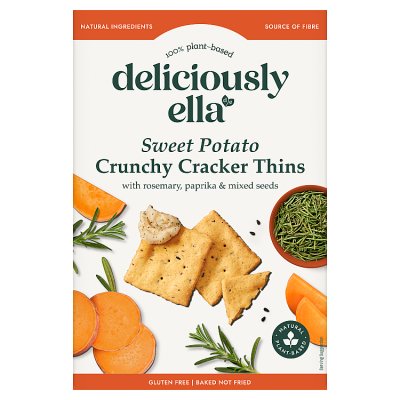 Deliciously Ella sweet potato cracker thins 100g (British brand)