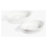 John Lewis porcelain oval roasters set of 2 white - British product