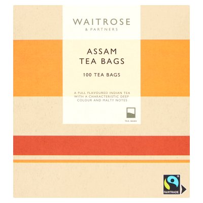 Waitrose Assam tea bags, 100 pack 250g, imported from the UK