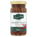 Lusso Vita anchovy fillets with chilli 100g - British product