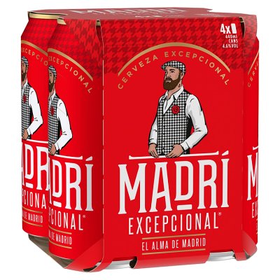 Madri Excepcional lager 4x440ml, UK version