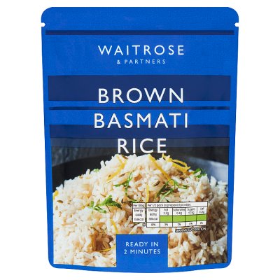 Waitrose brown basmati rice 250g microwave pouch - British product