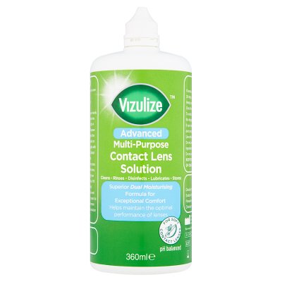 Vizulize contact lens solution 360ml, imported from the UK