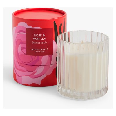 John Lewis rose and vanilla scented candle, imported from the UK