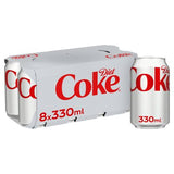Diet Coke carbonated soft drink 330ml cans 8 pack - British product