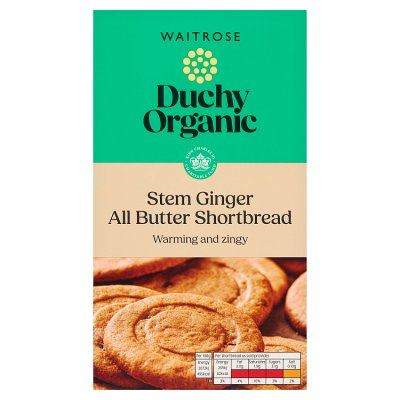 Duchy Organic stem ginger shortbread 150g, UK version