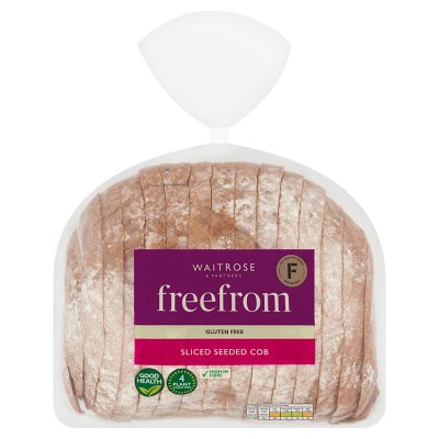 Waitrose Free From sliced seeded cob 375g - British product