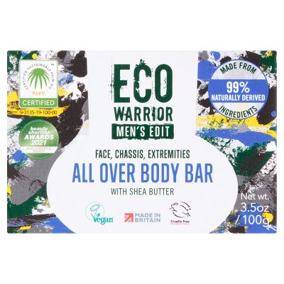 Eco Warrior men's all over body bar 100g, imported from the UK
