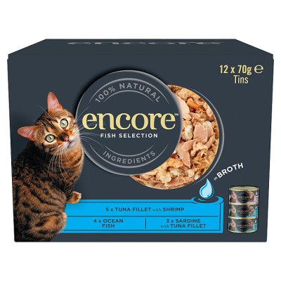 Encore cat food multipack fish selection 12 x 70g (British brand)
