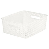 My Style plastic rattan basket vintage white, UK version