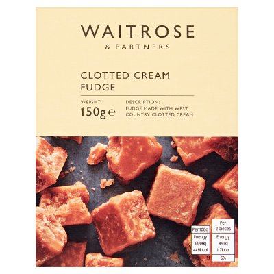 Waitrose West Country clotted cream fudge 150g, UK version