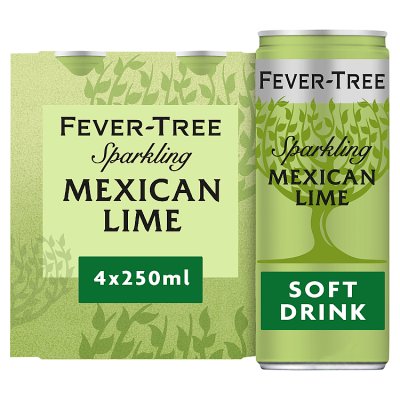 Fever-Tree Sparkling Mexican Lime Soda 4x250ml cans (British brand)
