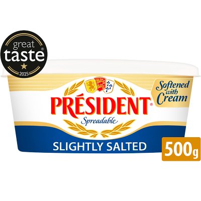 President spreadable butter slightly salted 500g - British product