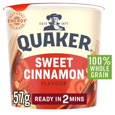 Quaker sweet cinnamon porridge pot 57g, imported from the UK