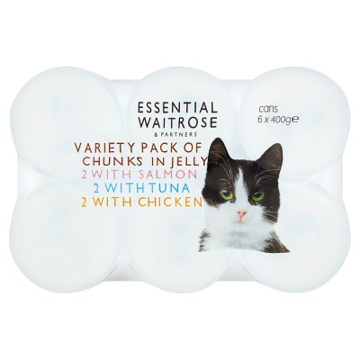 Essential Waitrose pet food chunks in jelly variety pack 6x400g, UK version