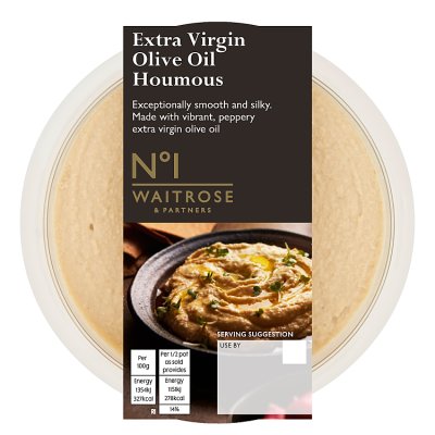 Waitrose extra virgin olive oil houmous 170g, imported from the UK