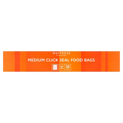 Waitrose medium resealable food bags 20 pack - British product