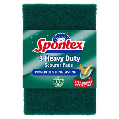 Spontex heavy duty scourer pads 3 pack, imported from the UK
