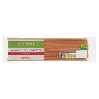 Waitrose wholewheat spaghetti 500g bag, UK version