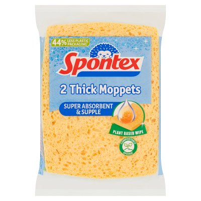 Spontex Thick Moppets sponge wipes 2 pack, imported from the UK