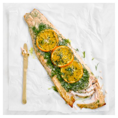 Waitrose salmon side with orange, mustard and dill 898g, UK version