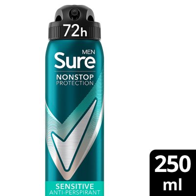 Sure Men Sensitive antiperspirant aerosol 250ml - British product