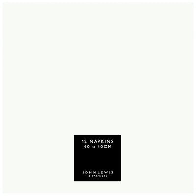 JL linen feel white napkins 40cm 12 pack (British brand)