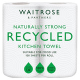 Waitrose recycled white kitchen roll 2x100 sheets, UK version