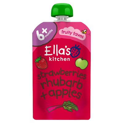 Ella's Kitchen fruit pouch strawberries rhubarb apples 120g - British product