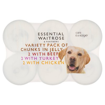 Waitrose meat selection chunks in jelly dog food 6x400g - British product