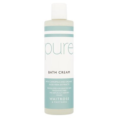 Waitrose Pure Bath Cream fragrance-free 300ml - British product