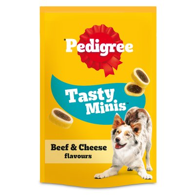 Pedigree Tasty Minis adult dog treats cheese and beef 140g - British product