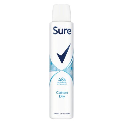 Sure Cotton Dry antiperspirant spray 200ml (British brand)
