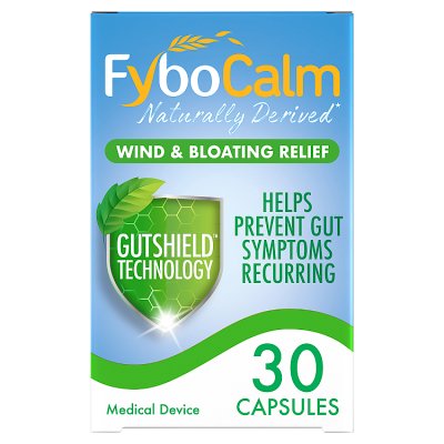 FyboCalm Wind & Bloating Relief capsules 30, imported from the UK