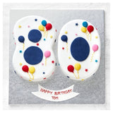 80th Birthday Balloon and Stars cake with raspberry jam - British product